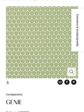 Two Yards Thibaut Genie Fabric in Fern
